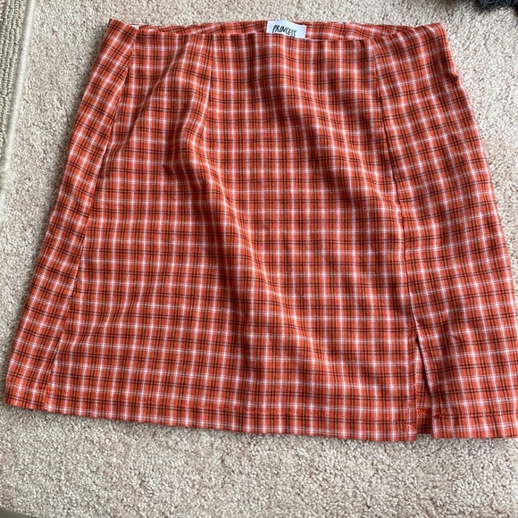 Princess Polly Orange Plaid skirt - Picture 1 of 2